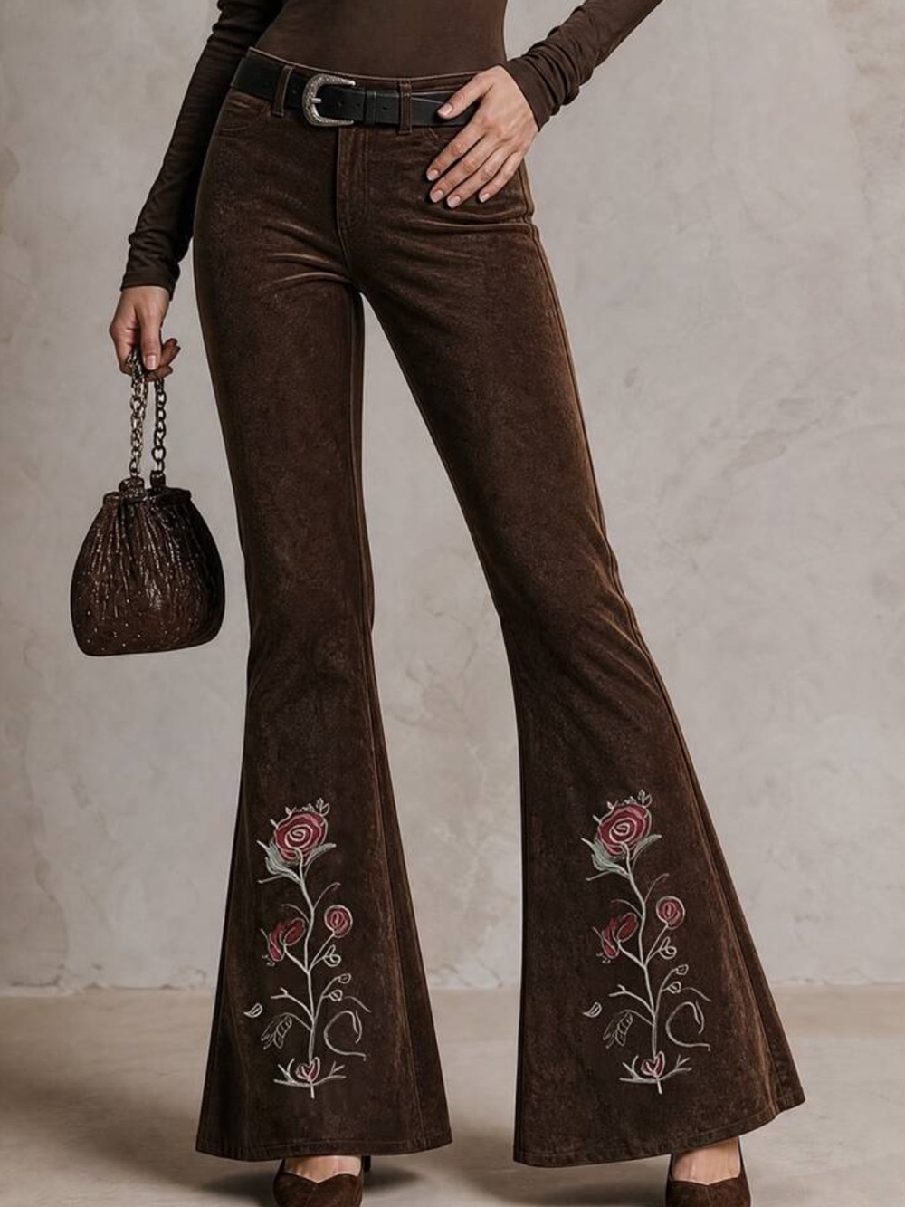 Women's Fashion Elegant 70's Inspired 90s Vintage Floral Embroidered